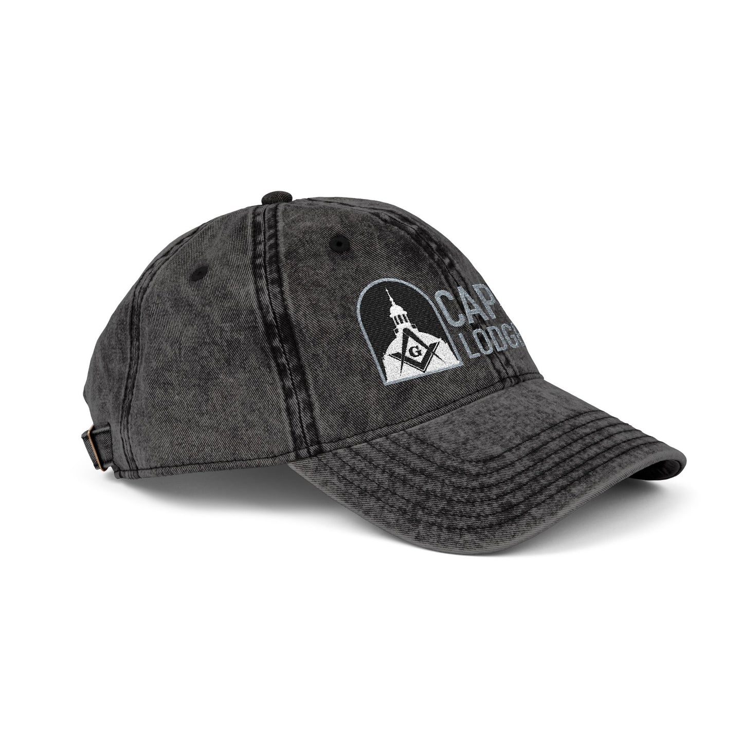 Cap Lodge 110 Vintage Embroidered Cap — "Capital Lodge #110" Masonic Logo Baseball Hat
