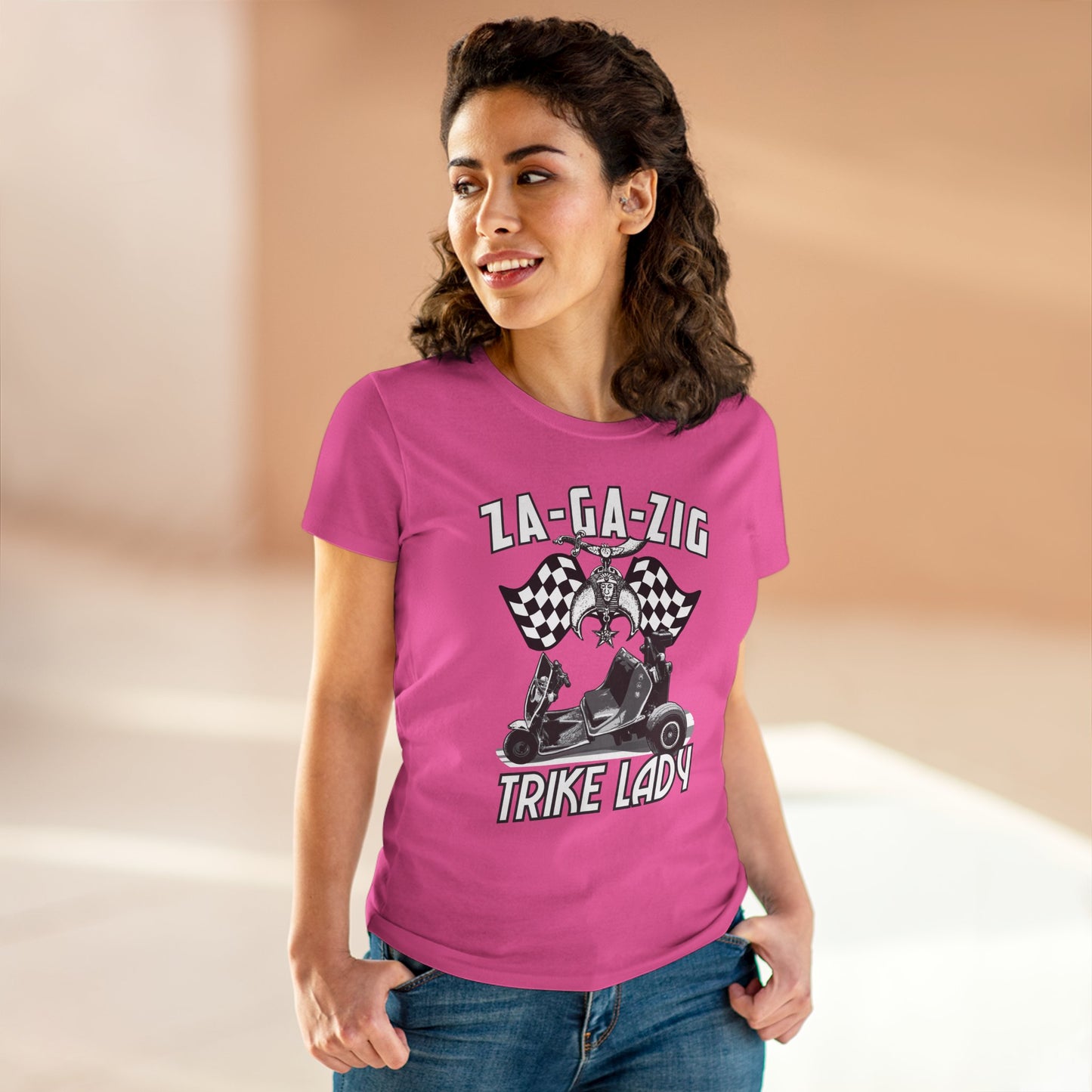 Trike Lady Graphic Tee - Fun Midweight Cotton T-Shirt for Trike Enthusiasts