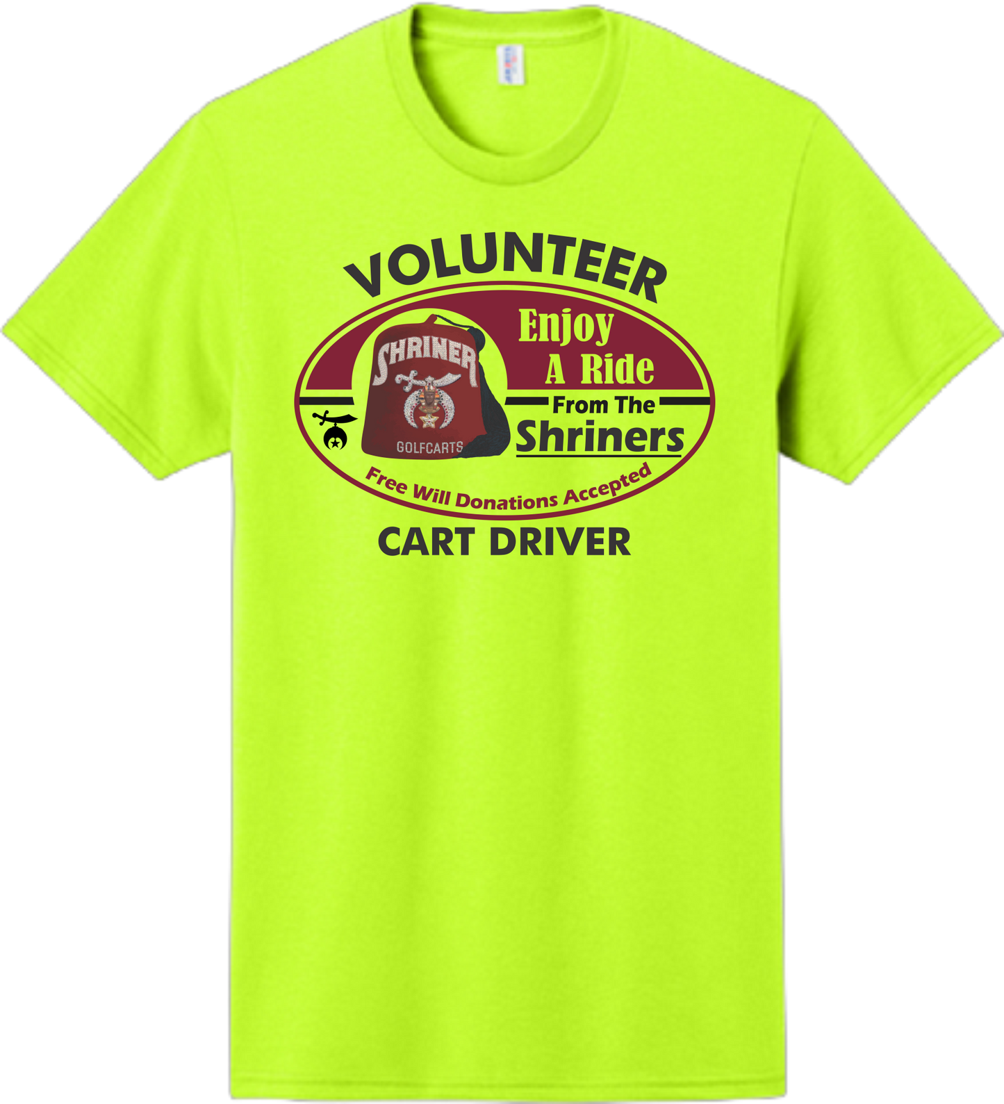 Volunteer Cart Driver T‑Shirt — "Enjoy A Ride From The Shriners" Driver Tee