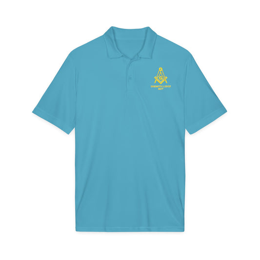 Gnemeth Embroidered Masonic Square & Compass Light weight Polo Shirt