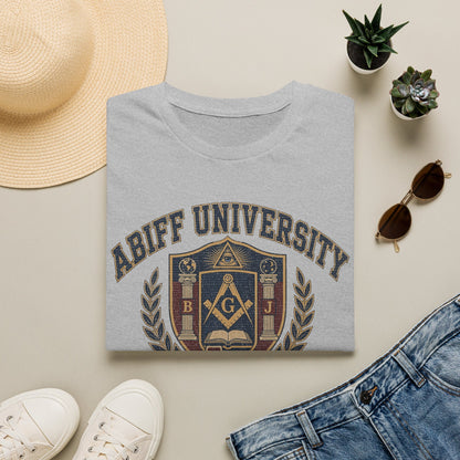 Abiff University Crest T-Shirt — Masonic Vintage College Tee