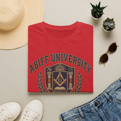 Abiff University Crest T-Shirt — Masonic Vintage College Tee