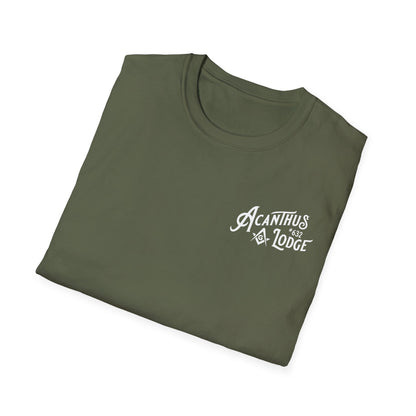 Acanthus Lodge #632 Left Chest logo. Unisex Softstyle T-Shirt