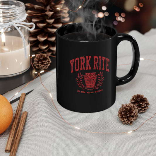 York Rite U, Black Mug (11oz, 15oz)