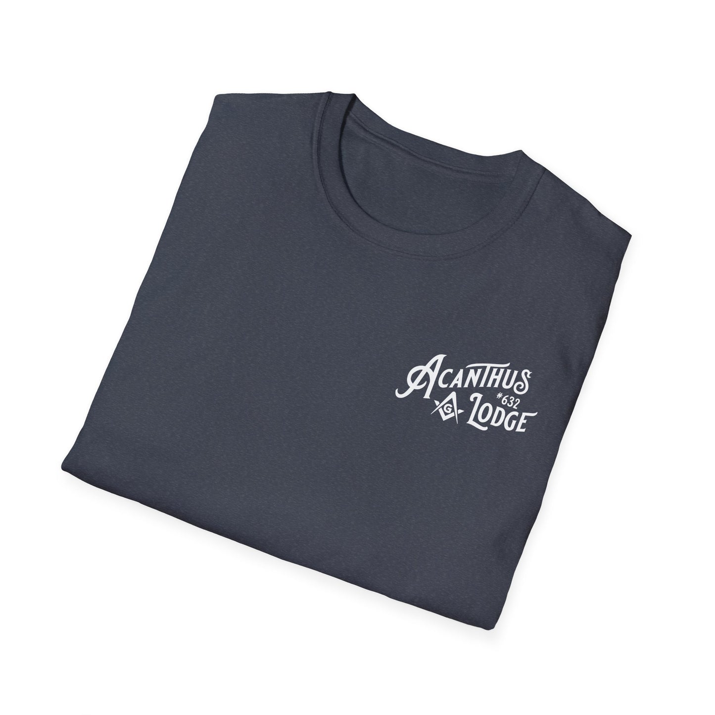 Acanthus Lodge #632 Left Chest logo. Unisex Softstyle T-Shirt