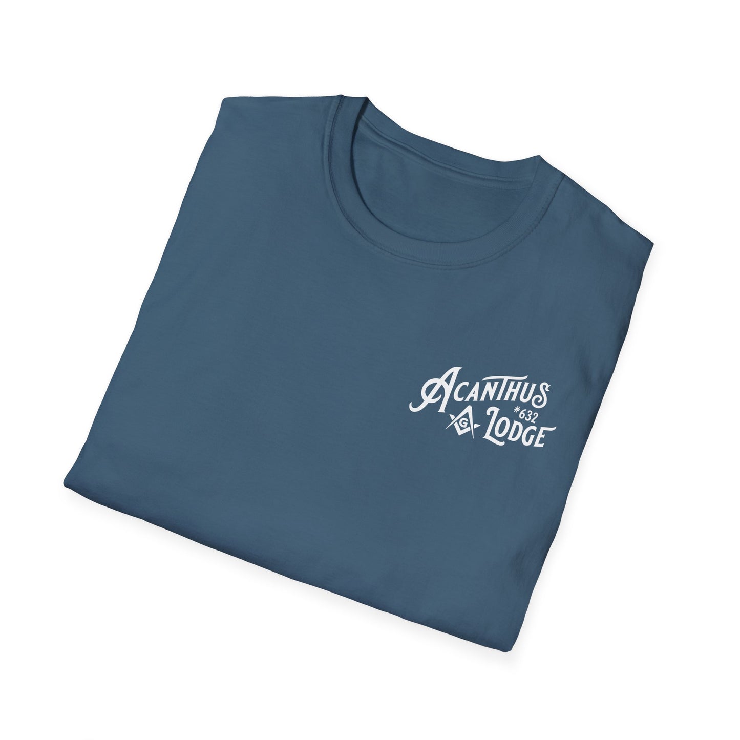 Acanthus Lodge #632 Left Chest logo. Unisex Softstyle T-Shirt