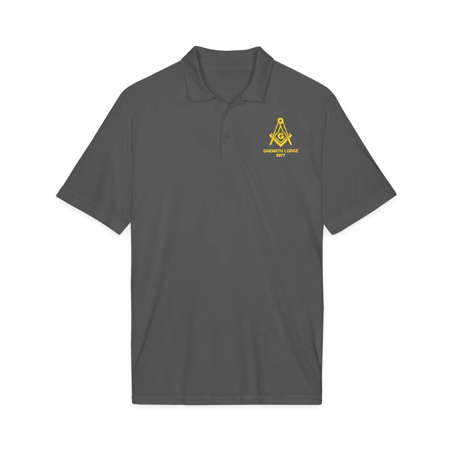 Gnemeth Embroidered Masonic Square & Compass Light weight Polo Shirt