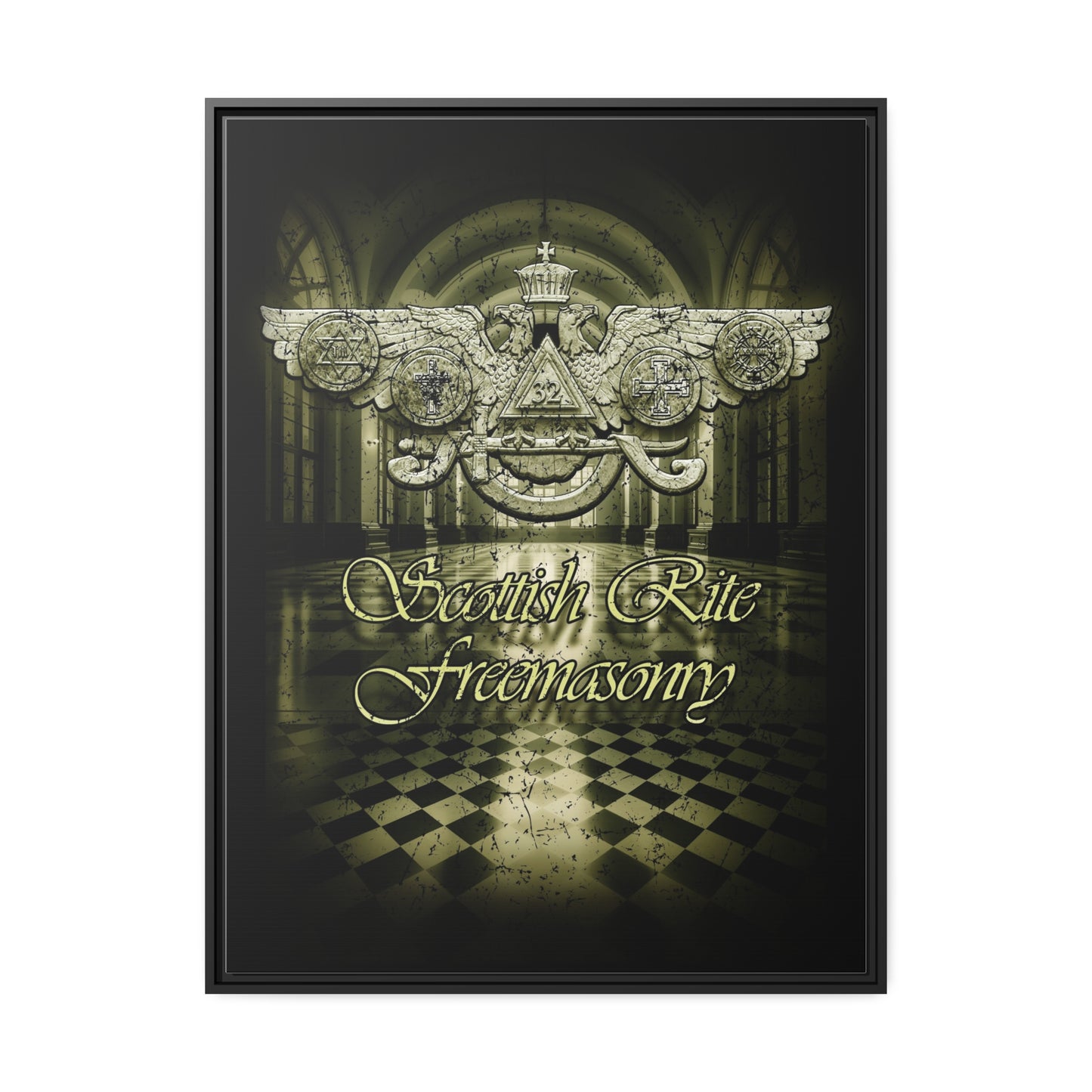 Scottish Rite, Matte Canvas, Black Frame