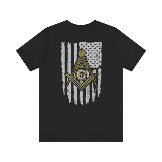 Gnemeth Lodge, Unisex Short Sleeve Tee - American Flag Design