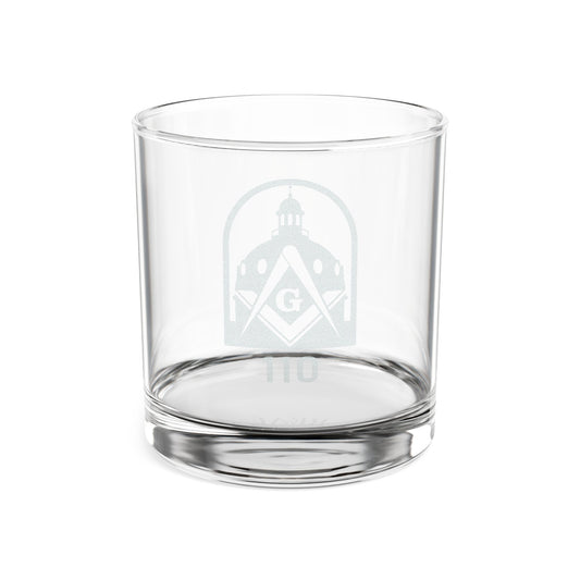 Engraved Masonic Whiskey Glass 10.5oz — Personalized Capital Rocks Glass