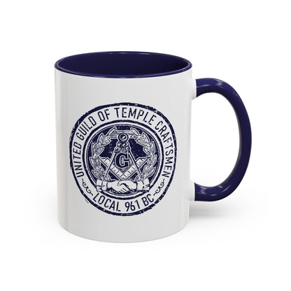 United Guild of Temple Craftsmen Accent Coffee Mug - Perfect Gift for Masons & Craft Enthusiasts