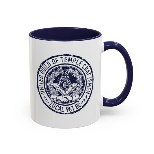 United Guild of Temple Craftsmen Accent Coffee Mug - Perfect Gift for Masons & Craft Enthusiasts