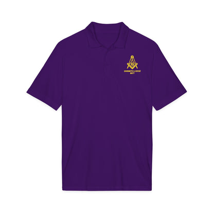 Gnemeth Embroidered Masonic Square & Compass Light weight Polo Shirt