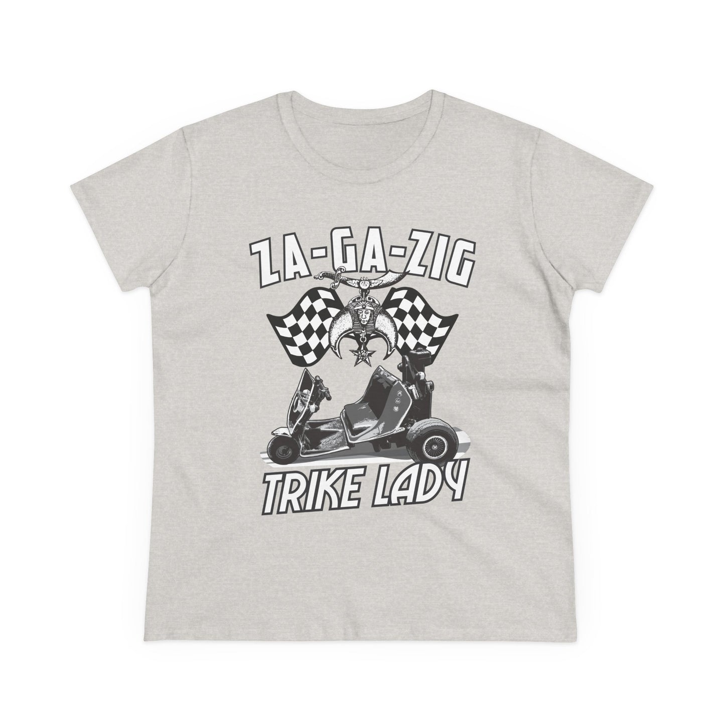 Trike Lady Graphic Tee - Fun Midweight Cotton T-Shirt for Trike Enthusiasts