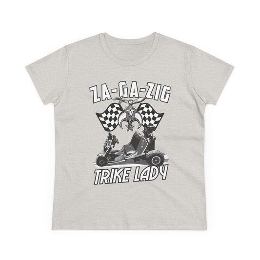 Trike Lady Graphic Tee - Fun Midweight Cotton T-Shirt for Trike Enthusiasts
