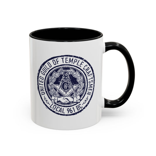 United Guild of Temple Craftsmen Accent Coffee Mug - Perfect Gift for Masons & Craft Enthusiasts