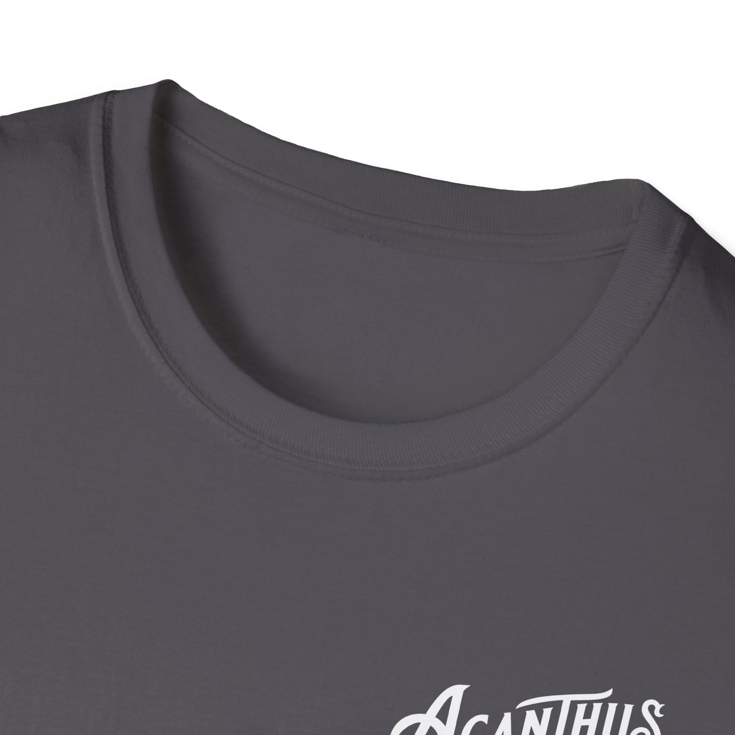 Acanthus Lodge #632 Left Chest, & Back Compass Print. Unisex Softstyle T-Shirt