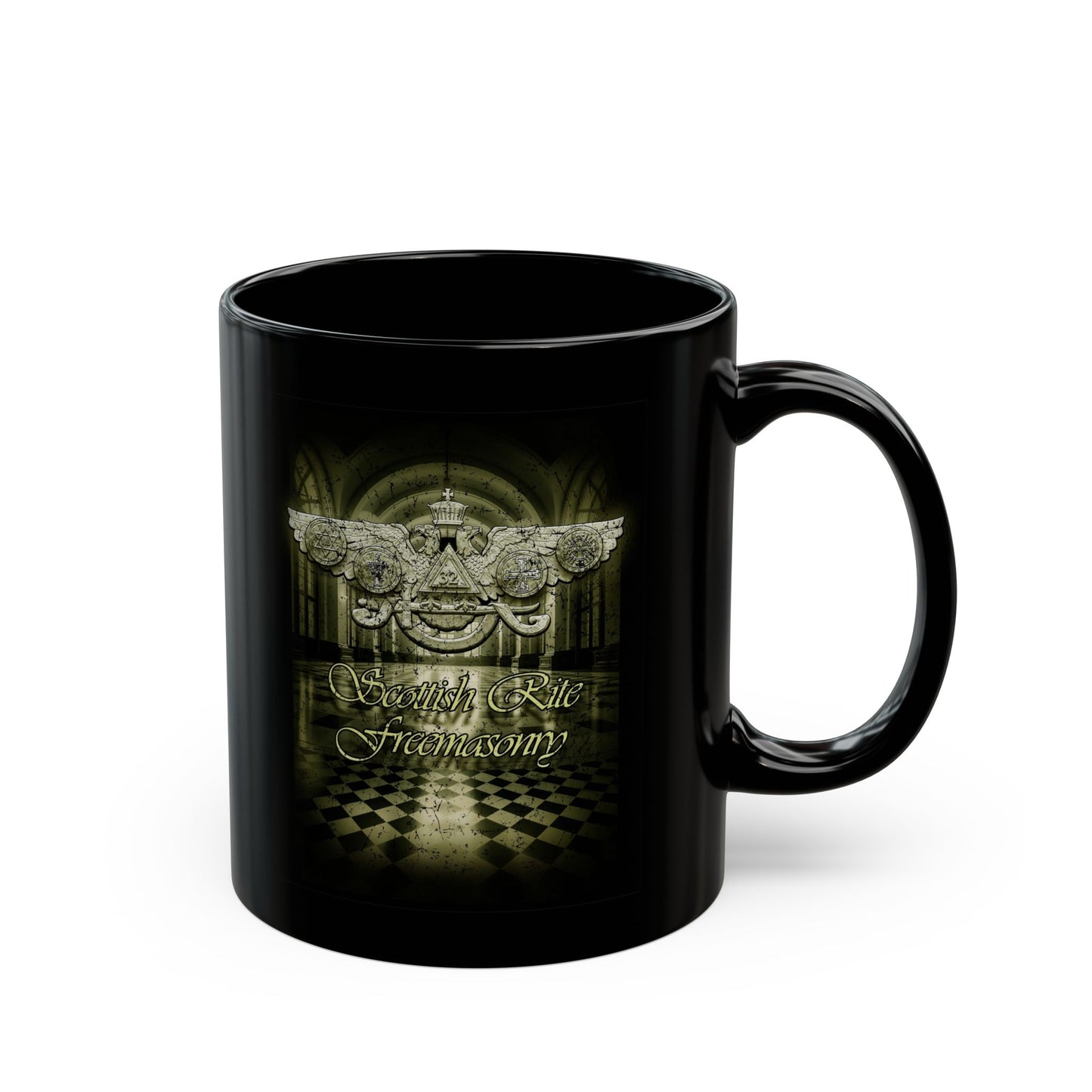 Scottish Rite Freemasonry, Black Mug (11oz, 15oz)