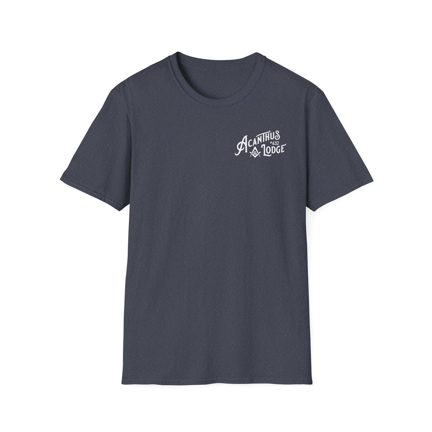 Acanthus Lodge #632 Left Chest logo. Unisex Softstyle T-Shirt