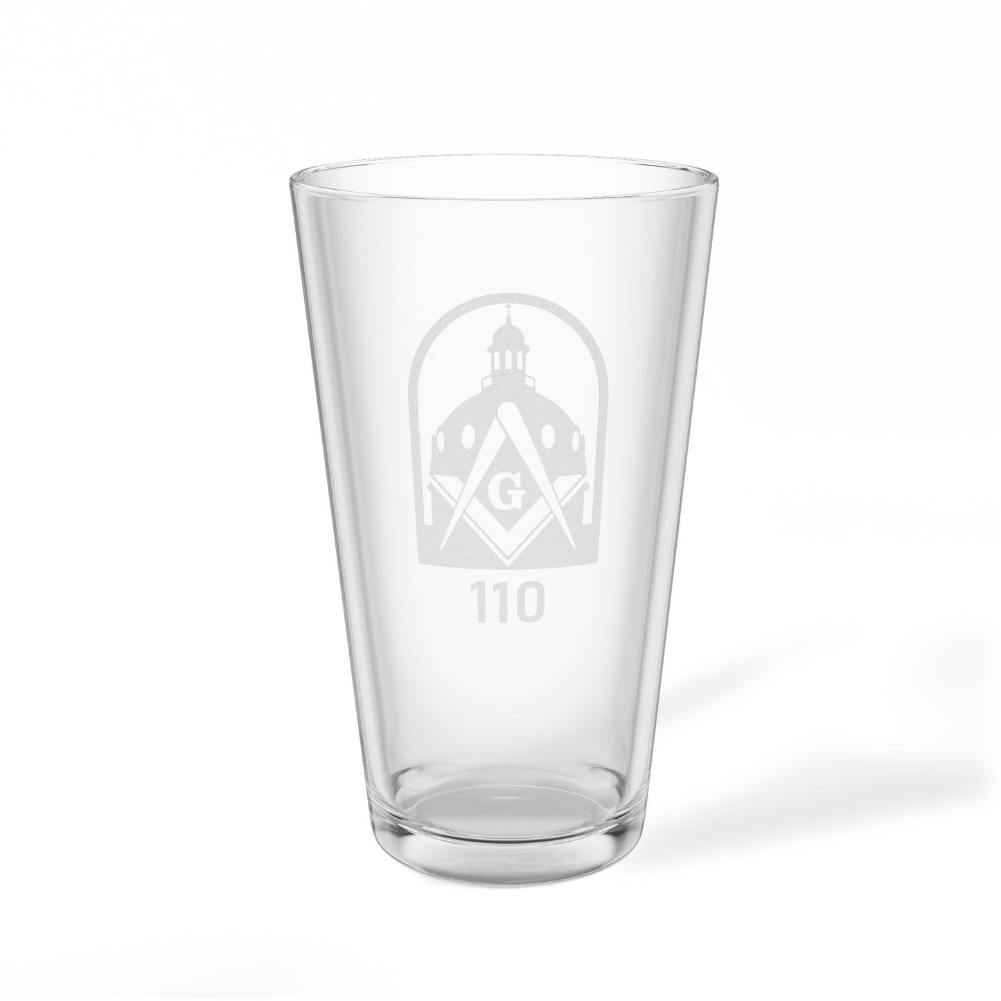 Engraved Capital 110 16oz Pint Mixing Glass — Anniversary Emblem