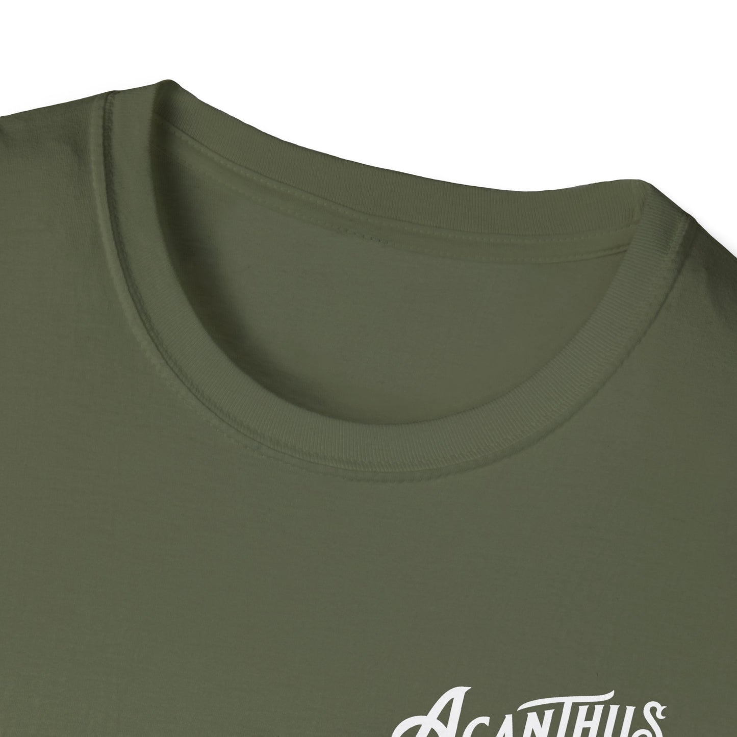 Acanthus Lodge #632 Left Chest, & Back Compass Print. Unisex Softstyle T-Shirt