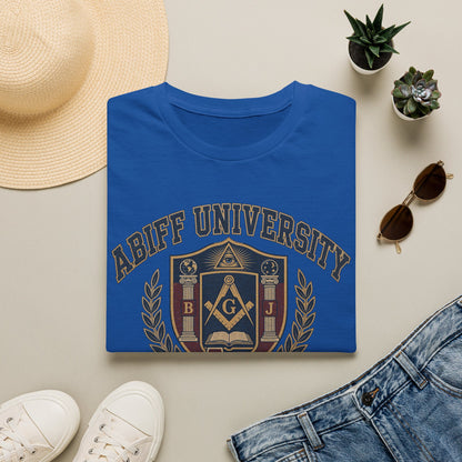 Abiff University Crest T-Shirt — Masonic Vintage College Tee