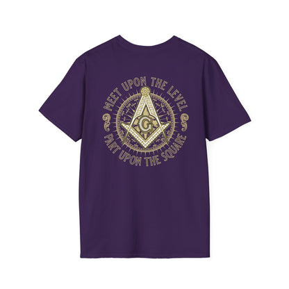 Acanthus Lodge #632 Left Chest, & Back Compass Print. Unisex Softstyle T-Shirt