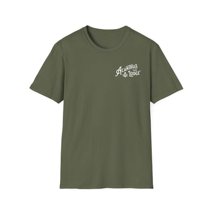 Acanthus Lodge #632 Left Chest logo. Unisex Softstyle T-Shirt