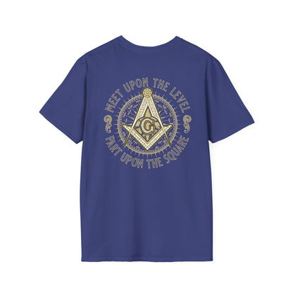 Acanthus Lodge #632 Left Chest, & Back Compass Print. Unisex Softstyle T-Shirt