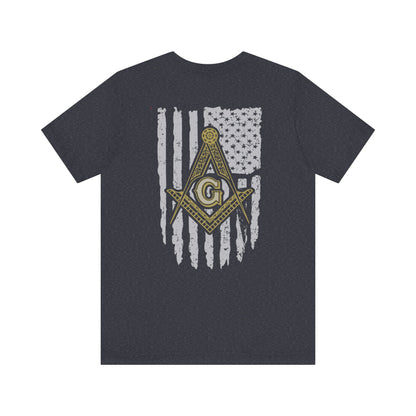 Gnemeth Lodge, Unisex Short Sleeve Tee - American Flag Design