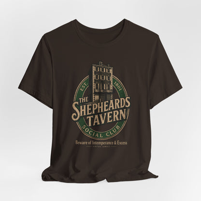 Shepheard's Tavern, Multi Valley, Vintage Pub Tee — 'Beware of Indiscretions & Excess' Logo Shirt