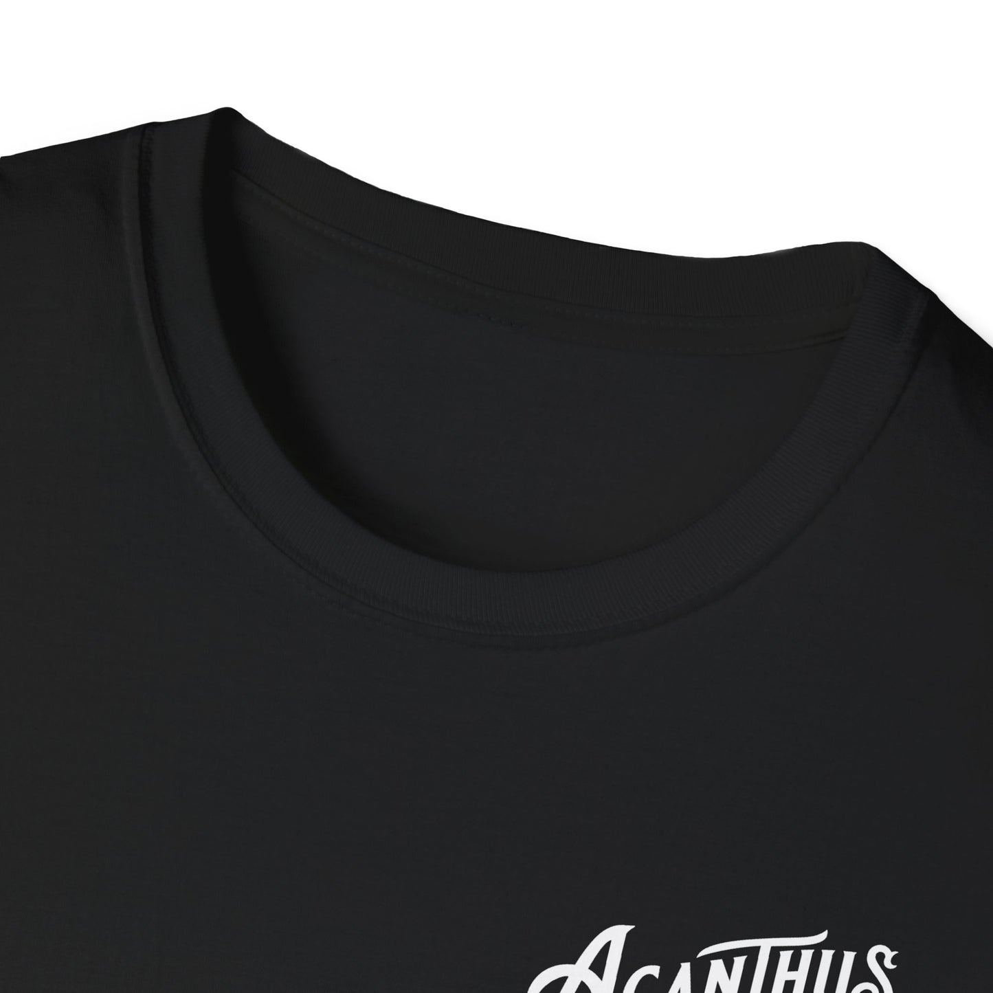 Acanthus Lodge #632 Left Chest, & Back Compass Print. Unisex Softstyle T-Shirt