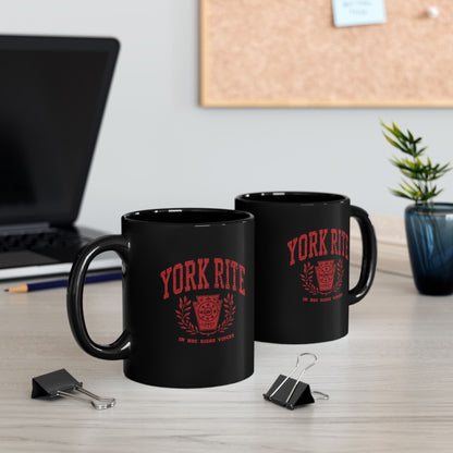 York Rite U, Black Mug (11oz, 15oz)