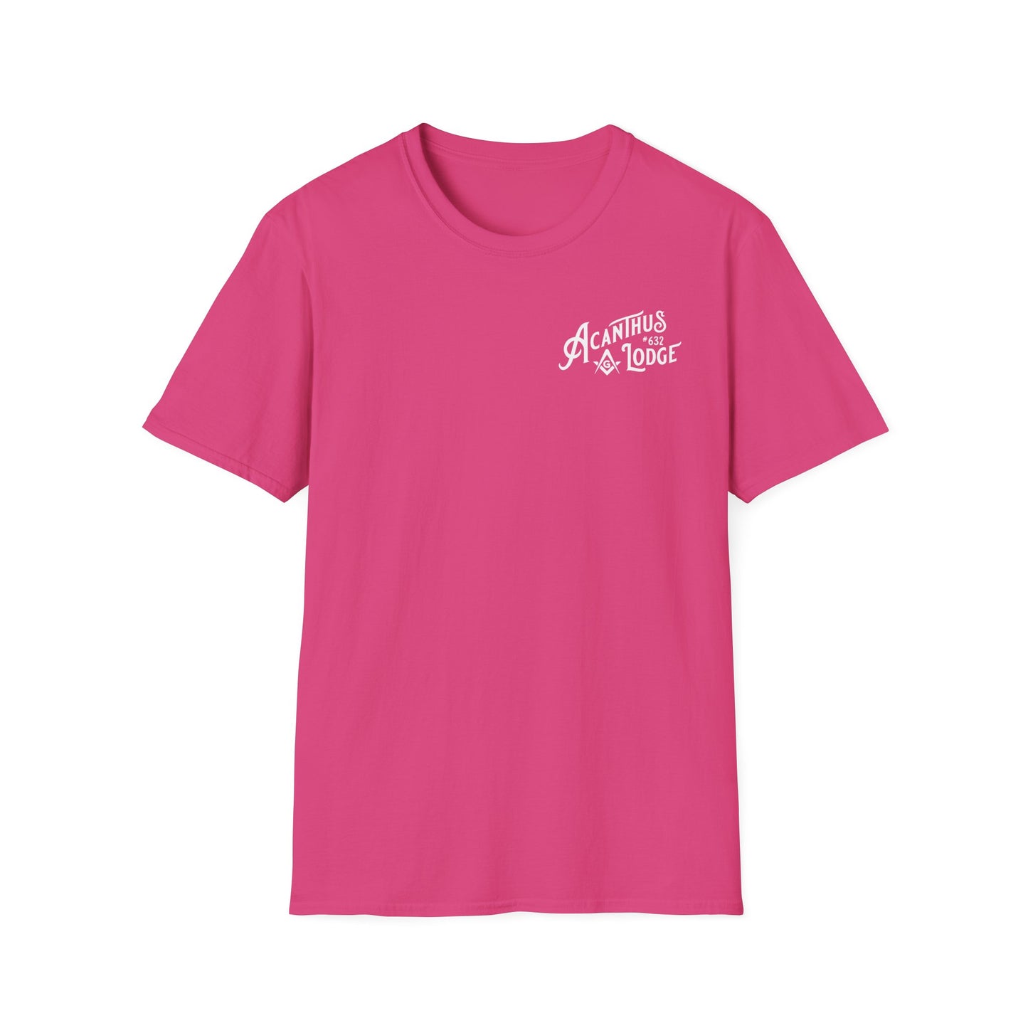 Acanthus Lodge #632 Left Chest logo. Unisex Softstyle T-Shirt