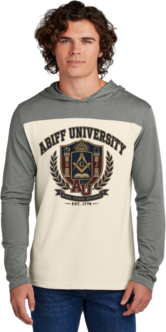 University Crest Hoodie — 'ABIFF University' Vintage Collegiate Long-Sleeve Hoodie