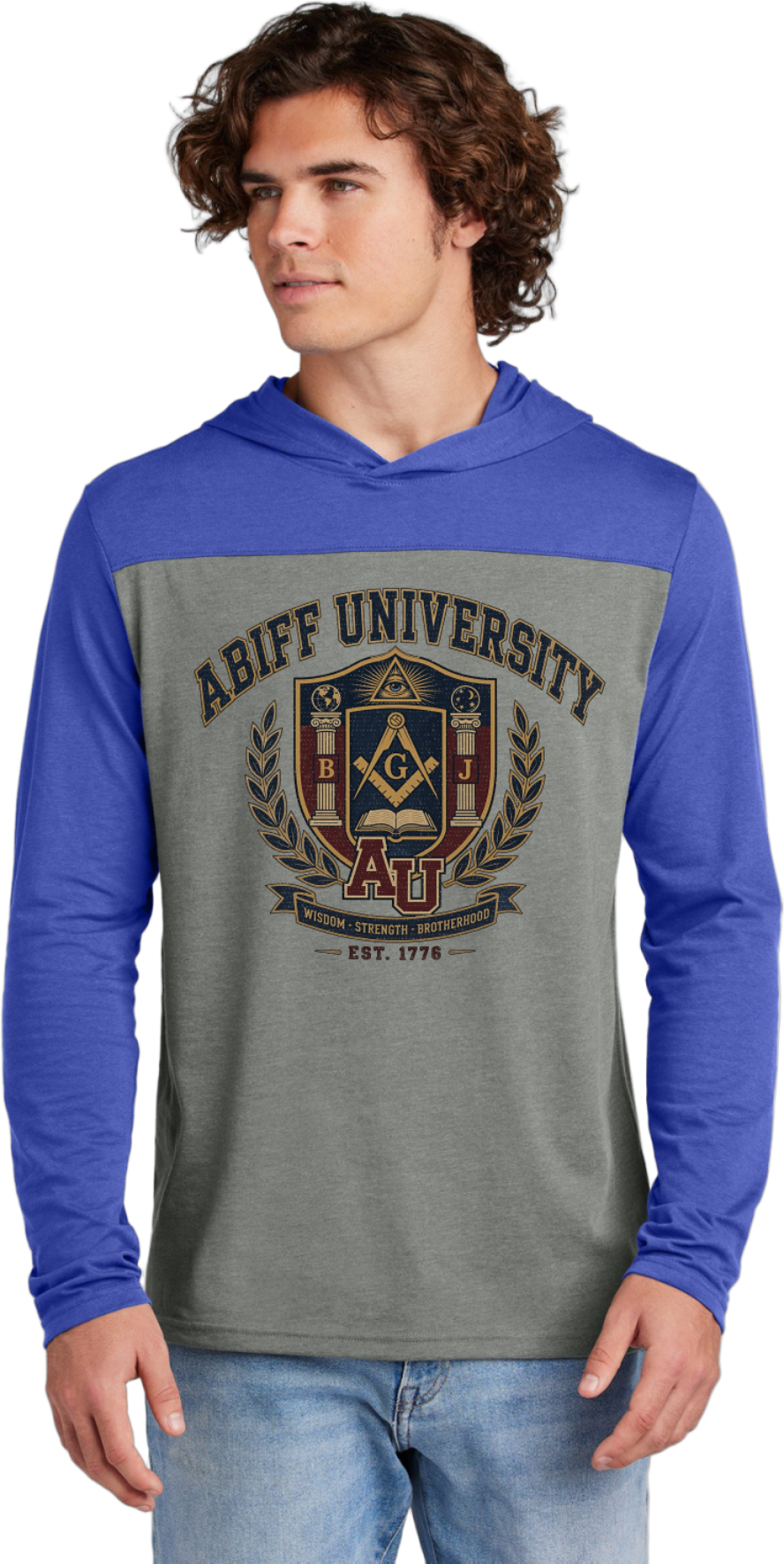 University Crest Hoodie — 'ABIFF University' Vintage Collegiate Long-Sleeve Hoodie