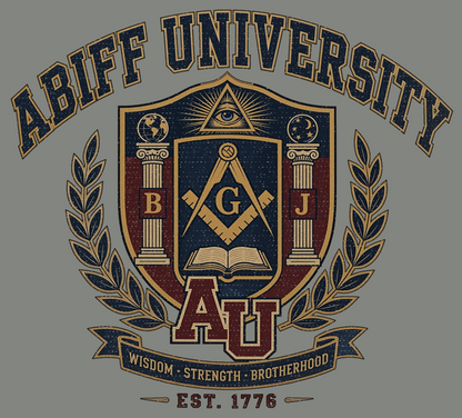 University Crest Hoodie — 'ABIFF University' Vintage Collegiate Long-Sleeve Hoodie