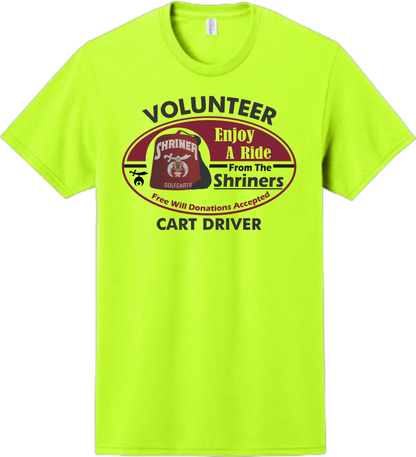Volunteer Cart Driver T‑Shirt — "Enjoy A Ride From The Shriners" Driver Tee