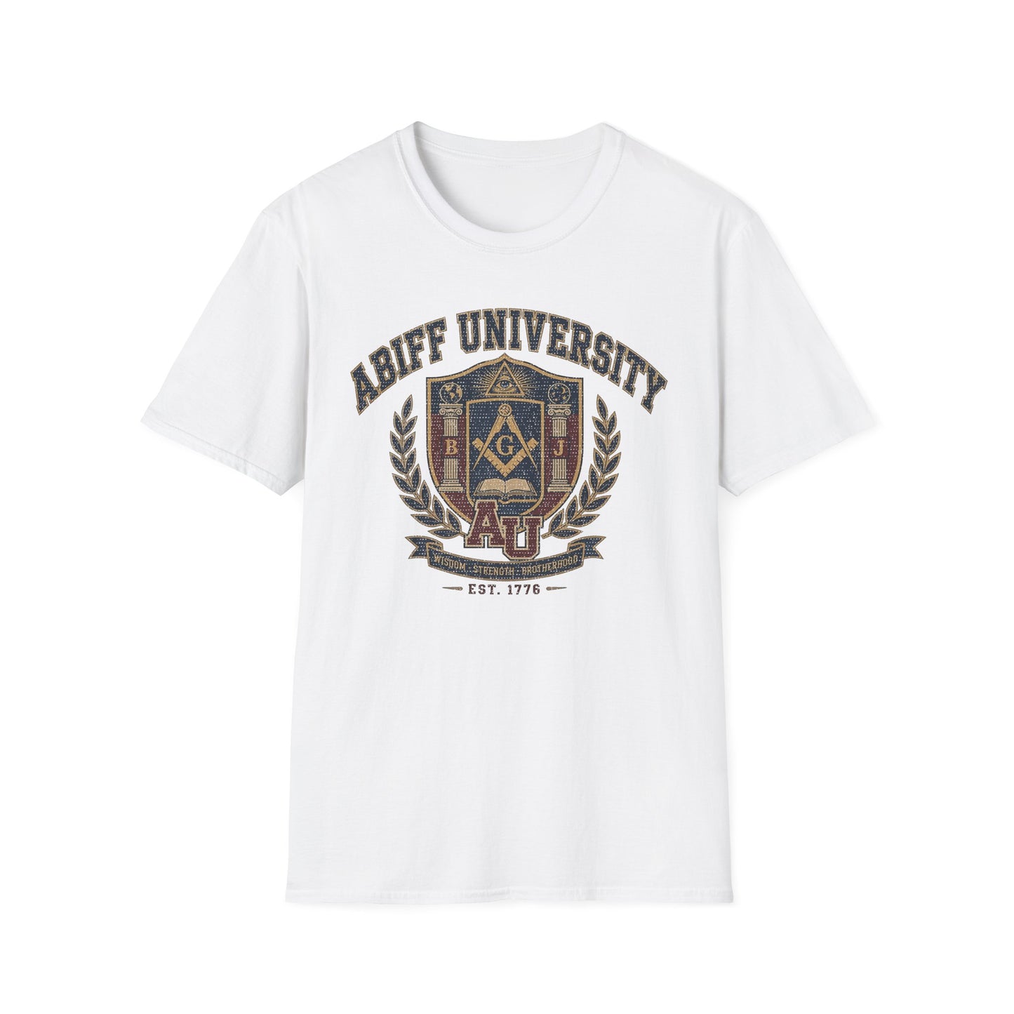 Abiff University Crest T-Shirt — Masonic Vintage College Tee