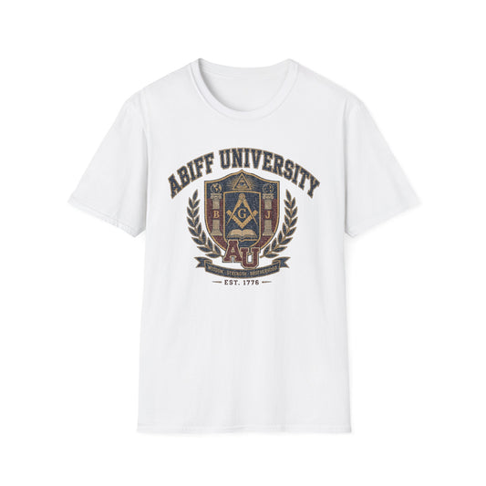 Abiff University Crest T-Shirt — Masonic Vintage College Tee