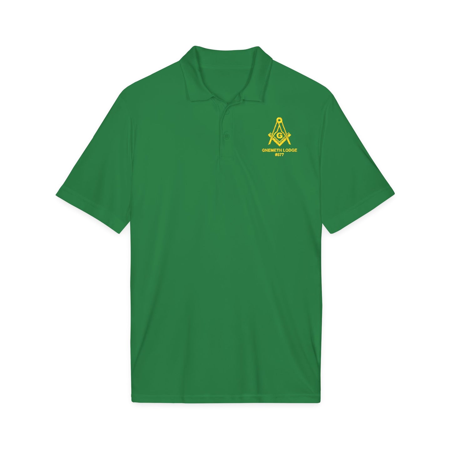 Gnemeth Embroidered Masonic Square & Compass Light weight Polo Shirt