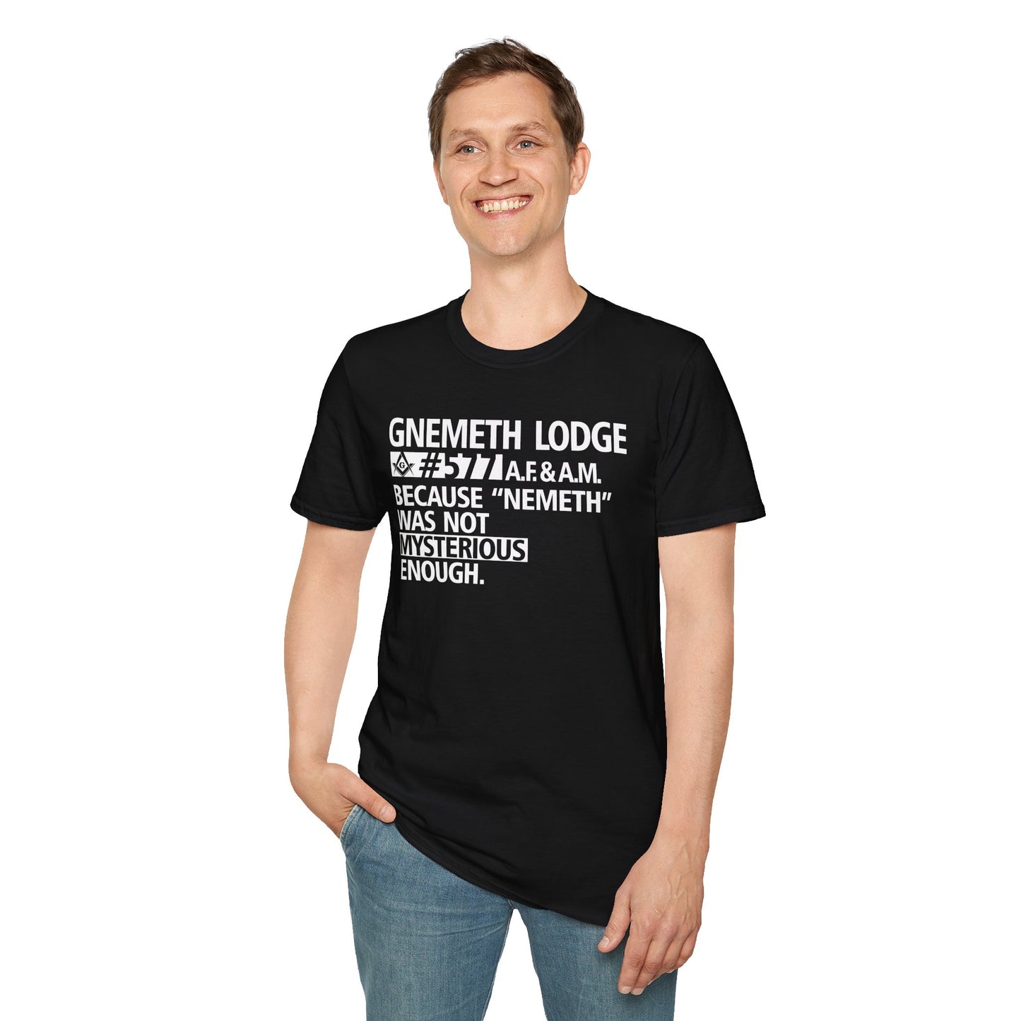 GNEMETH Lodge #5771 A.F. & A.M. T-Shirt — “Because ‘Nemeth’ Was Not Mysterious Enough”