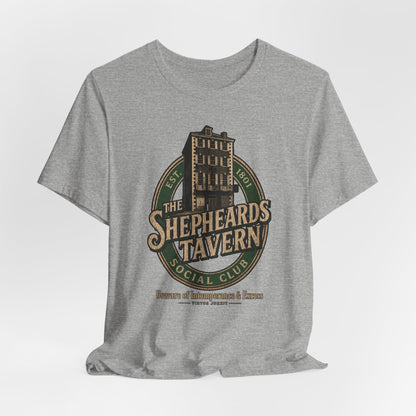 Shepheard's Tavern, Multi Valley, Vintage Pub Tee — 'Beware of Indiscretions & Excess' Logo Shirt