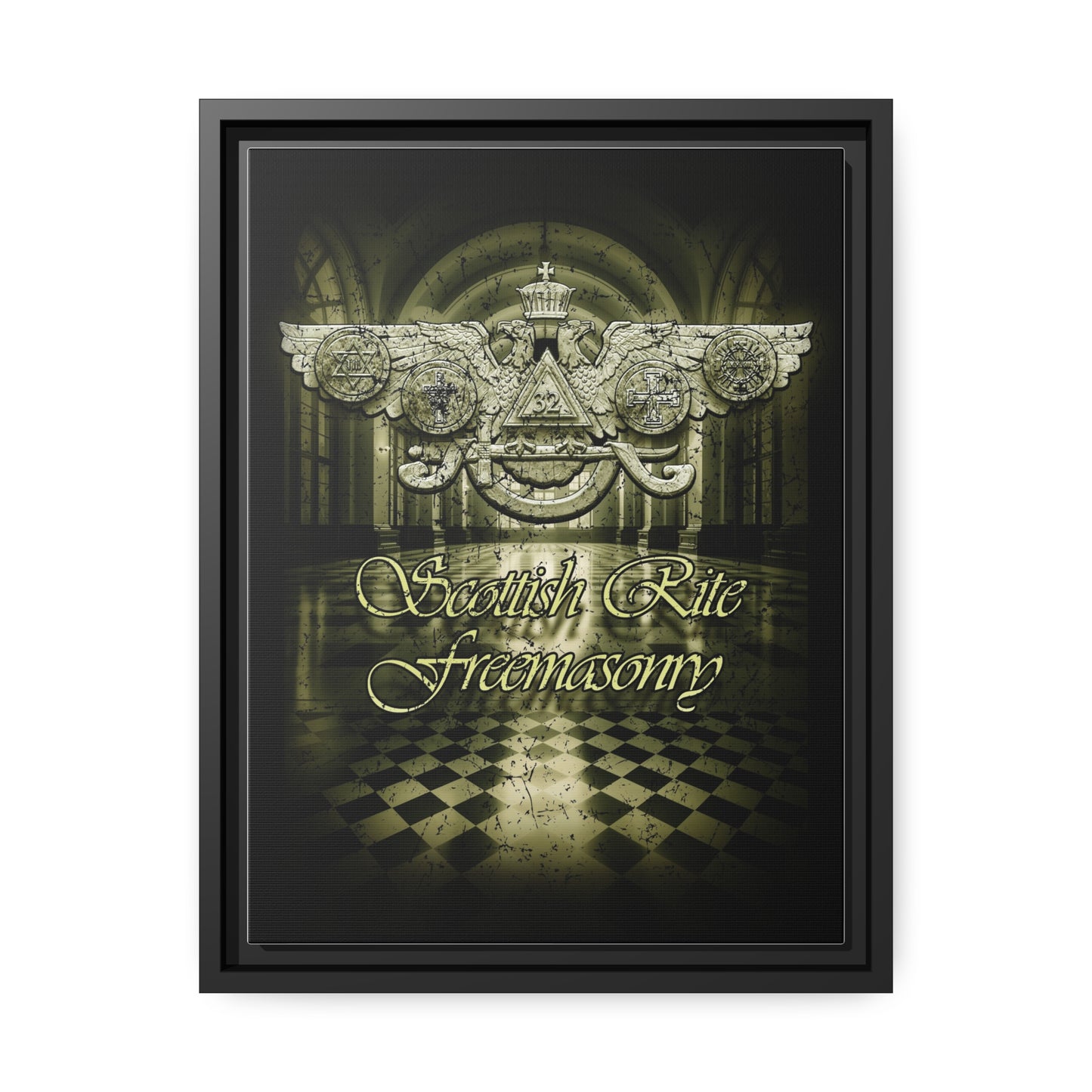 Scottish Rite, Matte Canvas, Black Frame