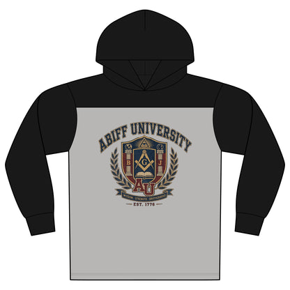 University Crest Hoodie — 'ABIFF University' Vintage Collegiate Long-Sleeve Hoodie