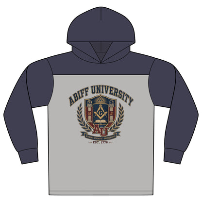 University Crest Hoodie — 'ABIFF University' Vintage Collegiate Long-Sleeve Hoodie