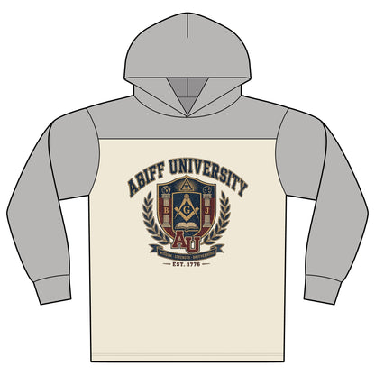 University Crest Hoodie — 'ABIFF University' Vintage Collegiate Long-Sleeve Hoodie