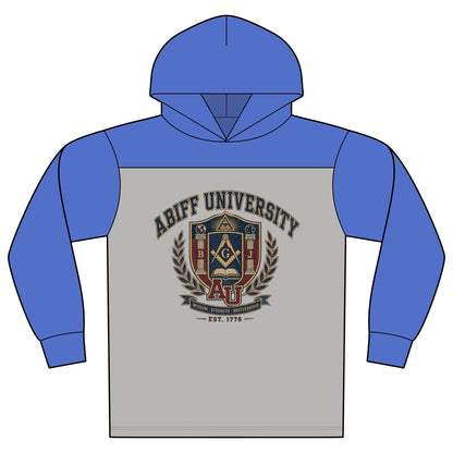 University Crest Hoodie — 'ABIFF University' Vintage Collegiate Long-Sleeve Hoodie
