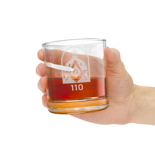 Engraved Masonic Whiskey Glass 10.5oz — Personalized Capital Rocks Glass