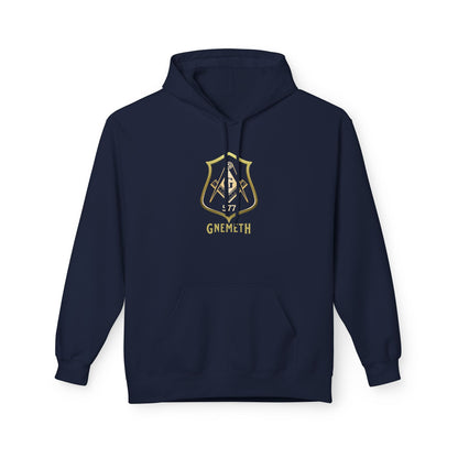 Gnemth Lodge Crest Design, Unisex Midweight Softstyle Fleece Hoodie -